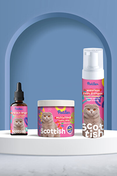 Patilex Scottish Kediler için Multivitamin Ödül Maması, Shorthair Longhair Ödülü Vitaminleri, Multivitamin
