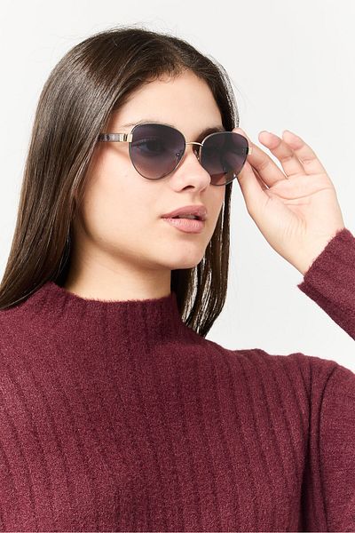 Guess Women GU0010120B55 UV Protection Round Sunglasses, Grey