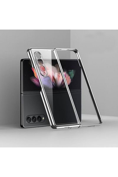 REDz Accessories Husă Luxury Frame, Husă Rigidă, Rezistentă la Șocuri, Compatibilă cu Samsung Z Fold 5, Protecție Completă, Argintie