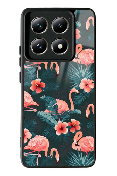 Spoyi Xiaomi Mi 14 t Pro Flamingo Leaf Design Glossy Phone Case