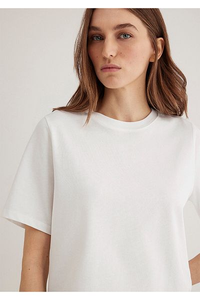 Mavi Ecru Basic T-Shirt Loose Fit / Loose Relaxed Cut 1613077 -70057