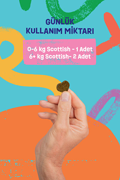 Patilex Scottish Kediler için Multivitamin Ödül Maması, Shorthair Longhair Ödülü Vitaminleri, Multivitamin