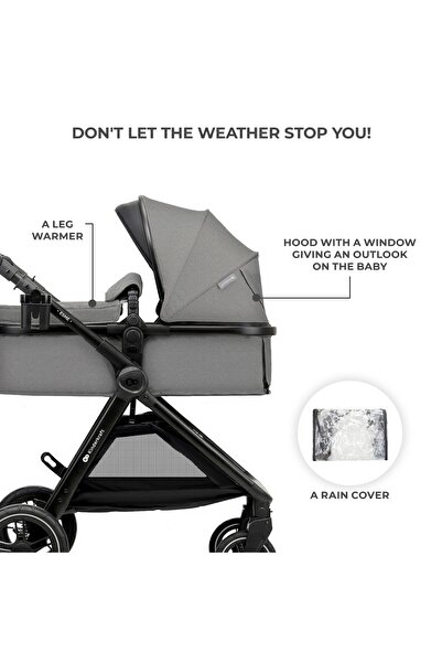 Kinderkraft Esme Stroller, 3 In 1, Moonlight Grey