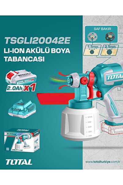 TOTAL TSGLI20042E Lı-Ion Akülü Boya Tabancası 20V 2.0 Ah NMS HIRDAVAT