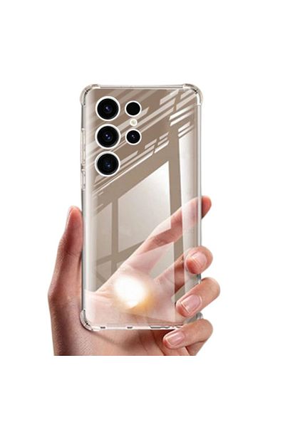 REDz Accessories Carcasă transparentă cu margini anti-șoc, compatibilă cu Samsung S22 Ultra, silicon, protecție completă