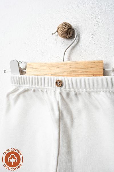 Miniel Unisex Baby 100% Organic Cotton Combed Cotton Baby Trousers Single Bottom Leggings Model