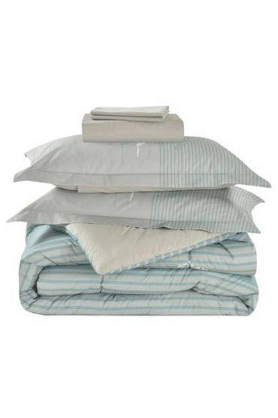 Canon 3-Piece Cotton Checked Single Bedspread - Cannon Hana 200 Stitch Count with Stitched Filling