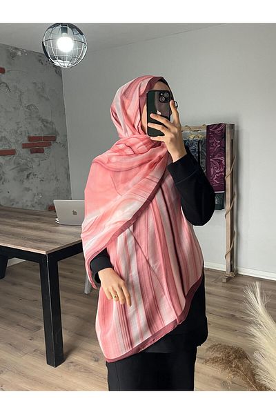 Merwiss Ahenk Pattern Soft Claret Red Shawl