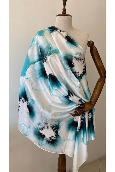 Glowear Atelier Floral Patterned Satin Non-Exposed Pareo