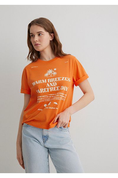 Mavi Printed Orange T-Shirt Regular Fit 1613173 -71423
