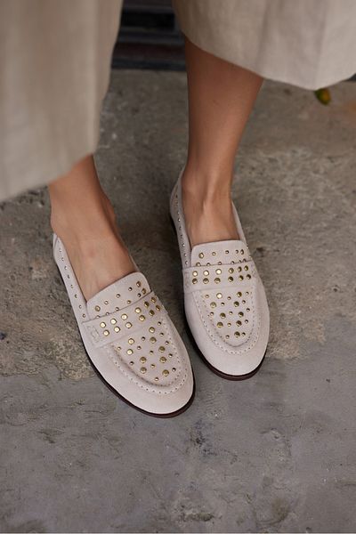ANGELİNA JONES Samula Women Beige Suet Loafer Shoes