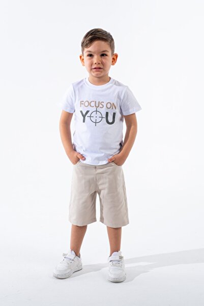 Egelite Boy's Summer Printed Short Sleeve 1-8 Years Old Shirt with Linen Capri 3-Piece Stylish Holiday Suit