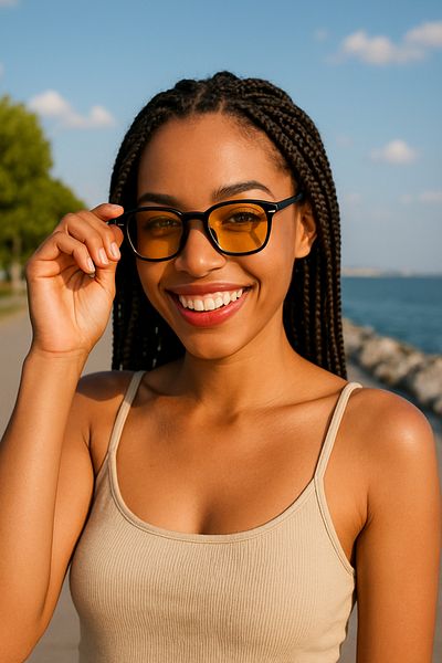 wesscollection Special Design Yellow Tinted Lens Daily Stylish Use Sunglasses