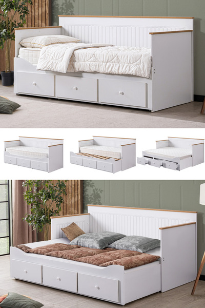 Setay Yavrulu Karyola, Marmaris Divan Karyola Çekmeceli Açılır Çift Kişilik Karyola (Yataksız)