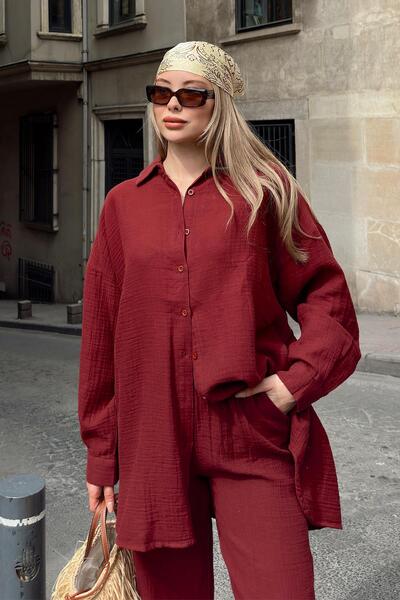 Olcay Ing nadrág és bő öltöny Claret Red 9311-TK