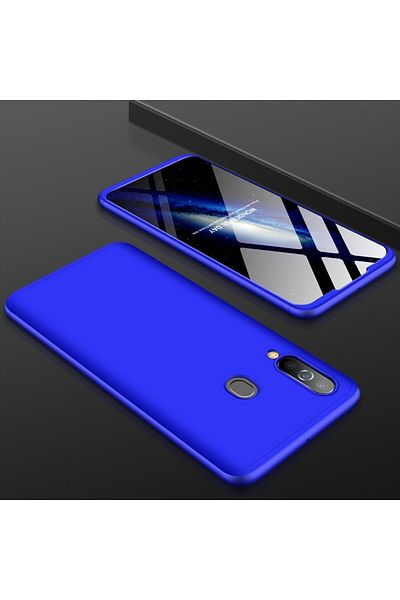 REDz Accessories Husă Gkk 360 de grade, compatibilă cu Samsung A60, albastră, 3 componente articulate, protecție totală
