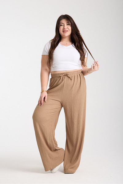 ALİKA Women's Plus Size Elastic Palazzo Pants