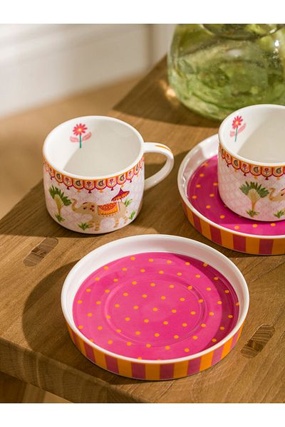 LC Waikiki Lcw Home Mixed Printed 2 Person Porcelain Coffee Cup Set 90 ml