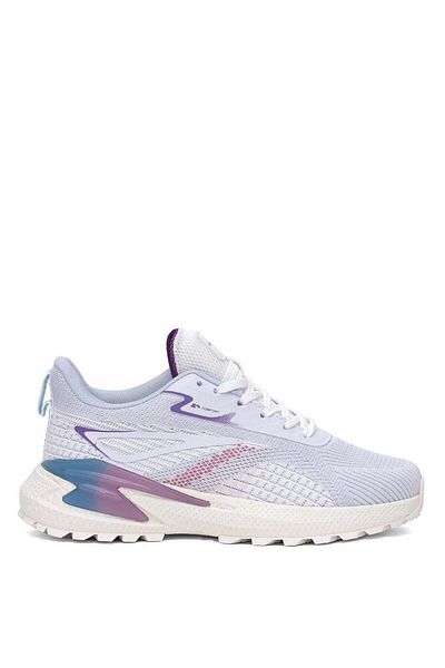 M.P. Women's Lace-Up Walking Shoes White Purple Walking Shoes