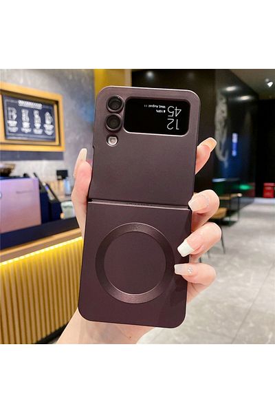 REDz Accessories EliteMatte Case, Magsafe, Compatible with Samsung Z Flip 3, Full cover, Ultra-thin, Brown