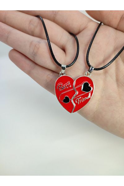 Mia Giyim 2-Piece Magnetic Heart Couple, Friendship Necklace Gift with String