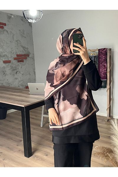 Merwiss Lotus Pattern Soft Brown Shawl