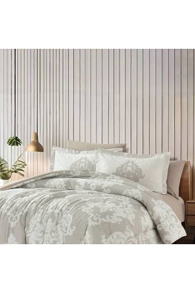 Canon 3-Piece Cotton Checked Single Bedspread - Cannon Hana 200 Stitch Count with Stitched Filling