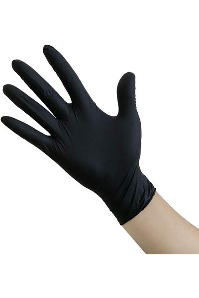 LA PERLA TECH Black Disposable Nitrile Powder Free Gloves 100 Count Small size