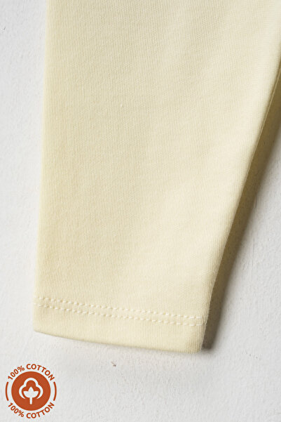 Miniel Unisex Baby 100% Organic Cotton Combed Cotton Baby Trousers Single Bottom Leggings Model