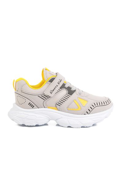 AYAKMOD Ice Yellow Velcro Mesh Unisex Children's Sports Shoes 1500 F