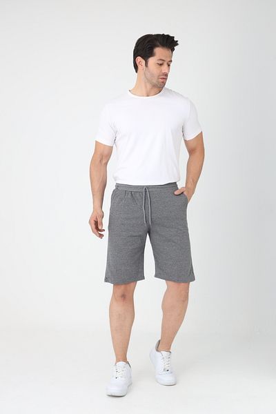 Meri Men's Gray Cotton 2 Thread Combed Shorts Regular Fit Shorts