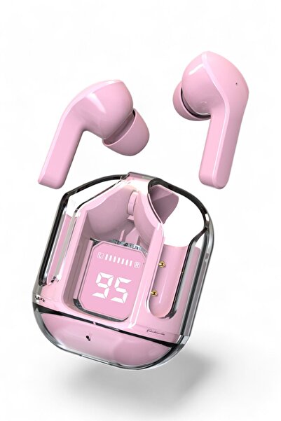 MATEO Bluetooth Kulaklık Kadın Erkek ios Android Uyumlu Dokunmatik Stereo Şeffaf LED Ekran Extra Bass TWS