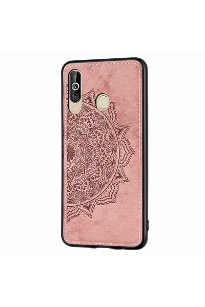 REDz Accessories TPU and polycarbonate case, Compatible with Samsung A60, rose gold, textile texture, Mandala style