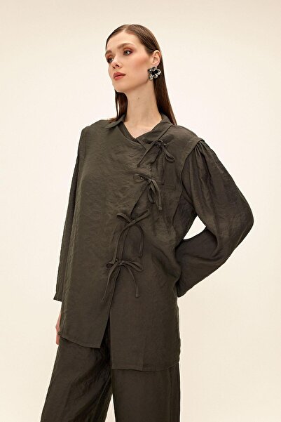 Olcay Hose mit Knopf und Spitze Tunik-Set DUMAN 9334-TK