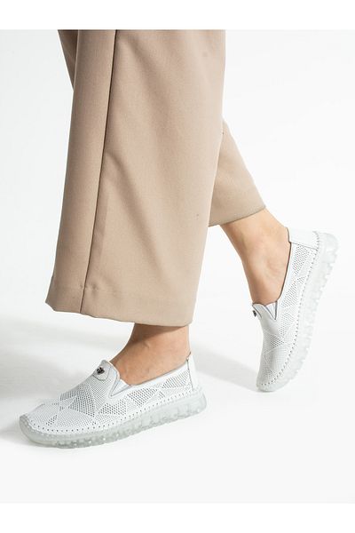 ALEMDAR AYAKKABI Vamos White Genuine Leather Women's Shoes