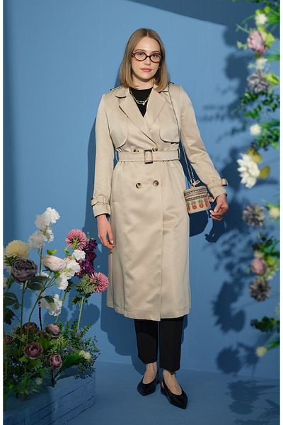 Fatma Atasoy Classic Stone Trench Coat