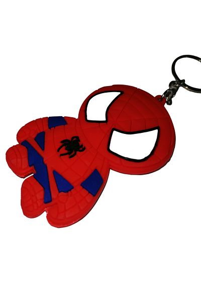 Depox Spiderman Keychain For Children, Rubber, Red, 22 Cm