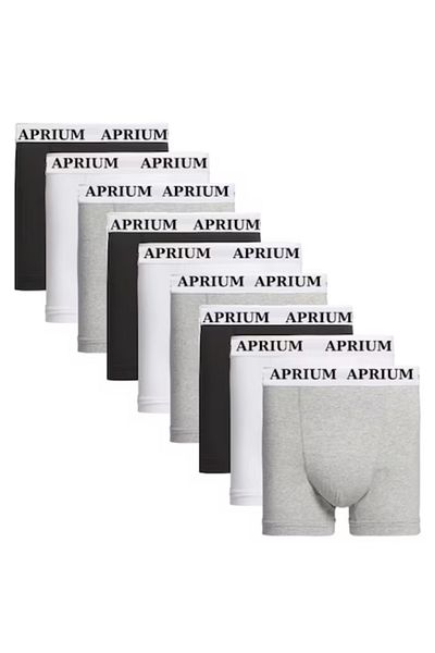 OEM Boxeri din bumbac pentru barbati, 9 buc/set - Gri/Alb/Negru