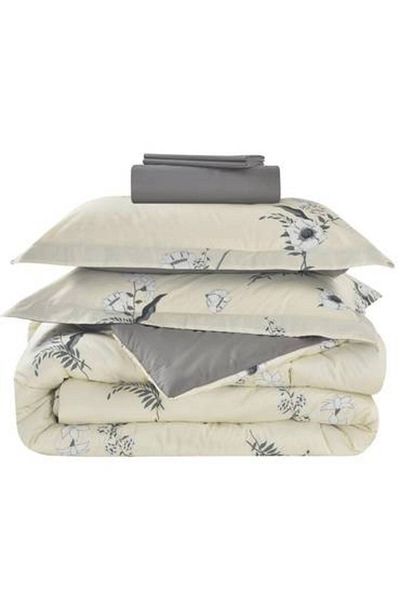 Canon 3-Piece Cotton Checked Single Bedspread - Cannon Hana 200 Stitch Count with Stitched Filling