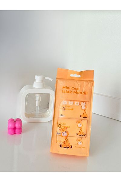 VANCL Cute 8-Pack Mini Wet Wipes |   Pocket and Bag Size |   Suitable for School for Children