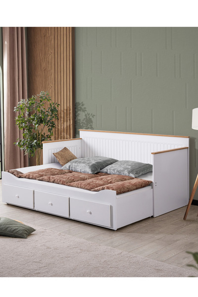 Setay Yavrulu Karyola, Marmaris Divan Karyola Çekmeceli Açılır Çift Kişilik Karyola (Yataksız)