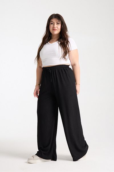 ALİKA Women's Plus Size Elastic Palazzo Pants
