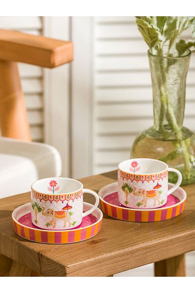 LC Waikiki Lcw Home Mixed Printed 2 Person Porcelain Coffee Cup Set 90 ml