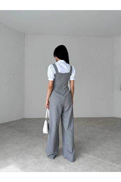 Mooi Butik Jupon Salopet Suit 2315 - Grey