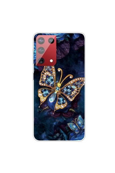 REDz Accessories Carcasă compatibilă cu Samsung S21, model Jewel Butterfly, t...