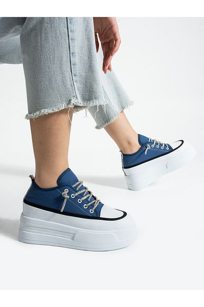 ALEMDAR AYAKKABI Liftup Blue Denim Women's Sneakers