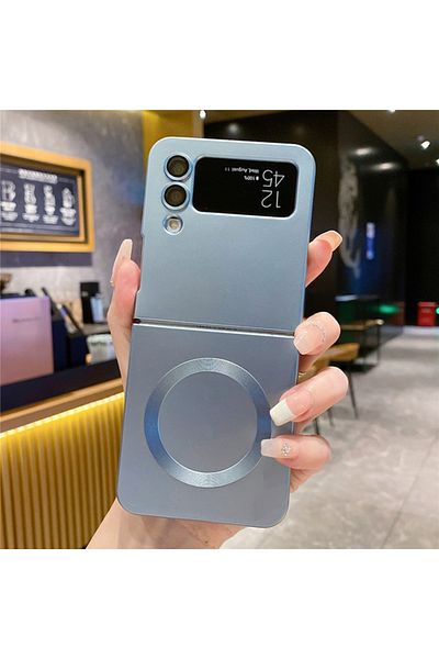 REDz Accessories EliteMatte Case, Magsafe, Compatible with Samsung Z Flip 4, Full cover, Ultra-thin, Blue