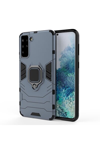 REDz Accessories Husă compatibilă cu Samsung S21 Plus, cu suport inelar, model Ring, albastră, protecție, TPU și PC