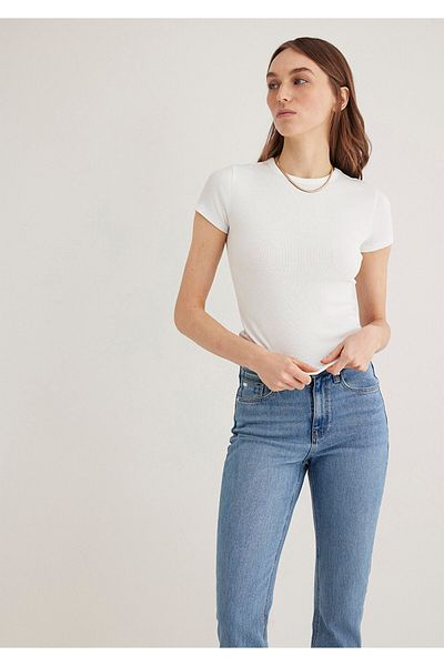 Mavi White Basic T-Shirt Fitted / Fitted Cut 1613081 -70057