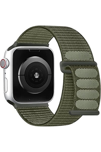 Alstrap Apple Watch 5 6 7 8 9 10 Uyumlu 44 45 46 49mm Kumaş Hasır Cırtlı Kordon